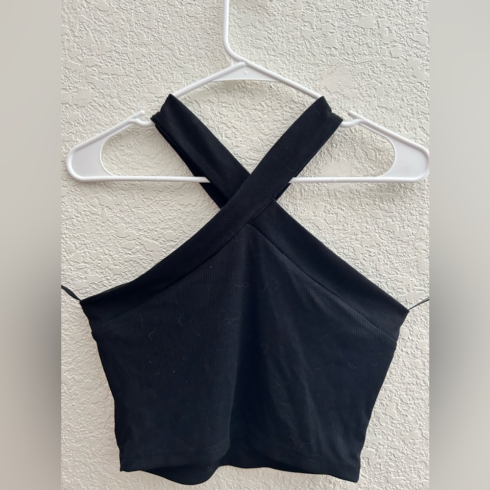 Black cross neck tank top brand new